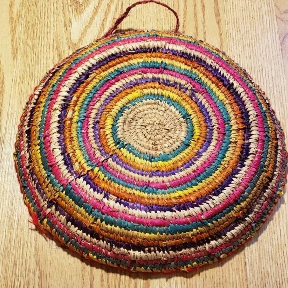 Colorful Wicker Basket Bowl Multi-Color - Picture 6 of 9